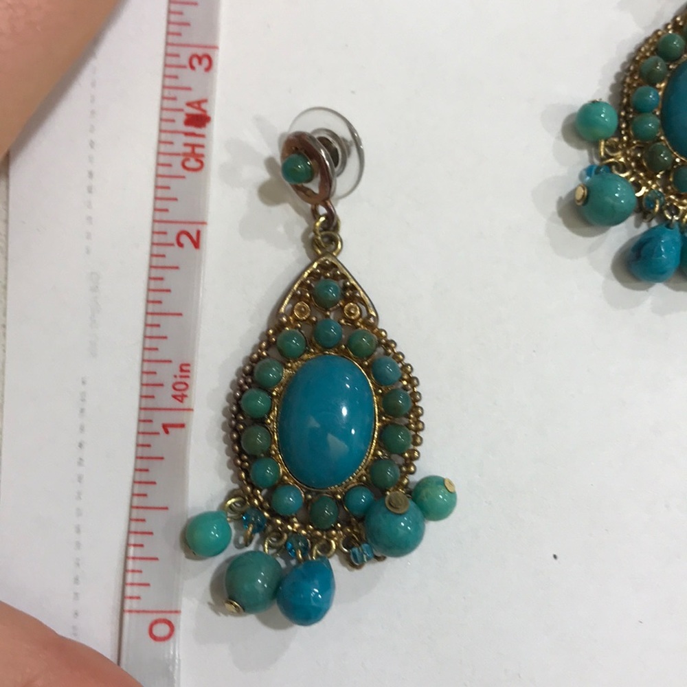 Fun turquoise statement earrings - Picture 5 of 6